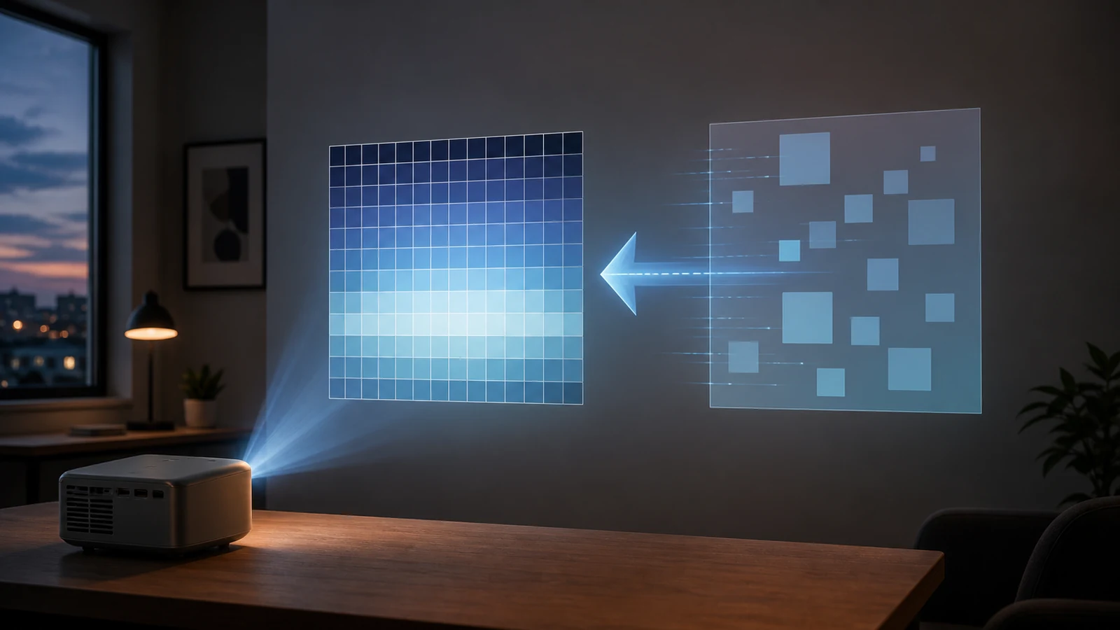 Illustration contrasting native projector resolution with supported input resolution claims
